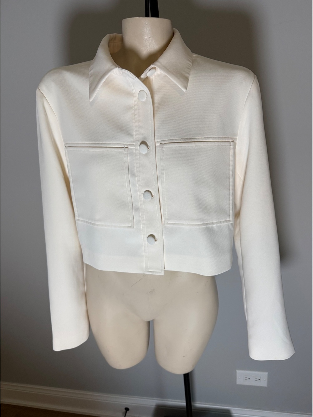 Good American Women's Cream Utility Jacket Size M‎ - Picture 2 of 12